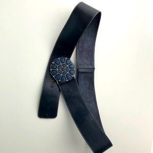 Blue Leather belt S